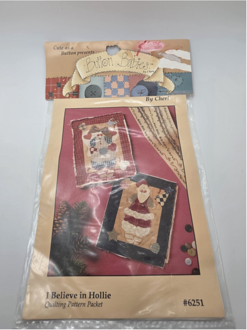 Button Babies I Believe in Hollie Quilt Pattern #6251 Christmas Santa Angel Cher